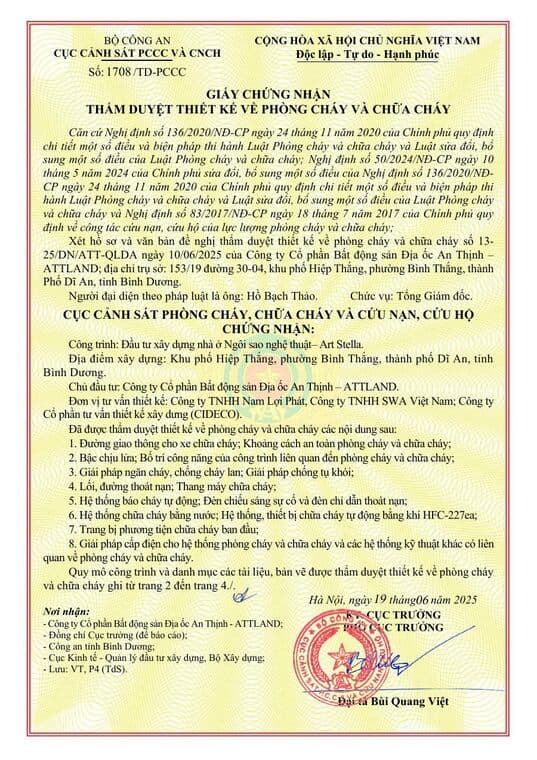 Trang đầu văn bản Giấy chứng nhận thẩm duyệt thiết kế về PCCC